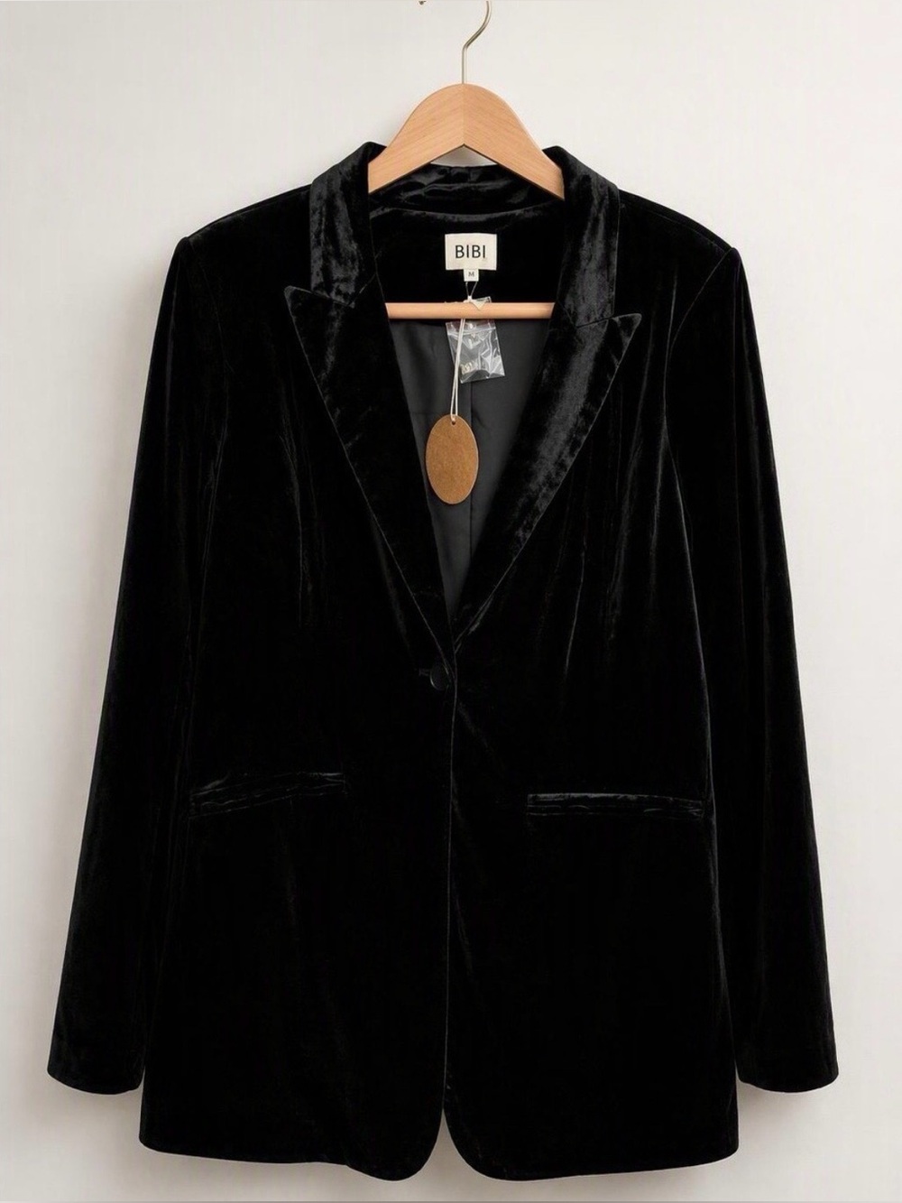 BiBi Black Crushed Velvet Blazer